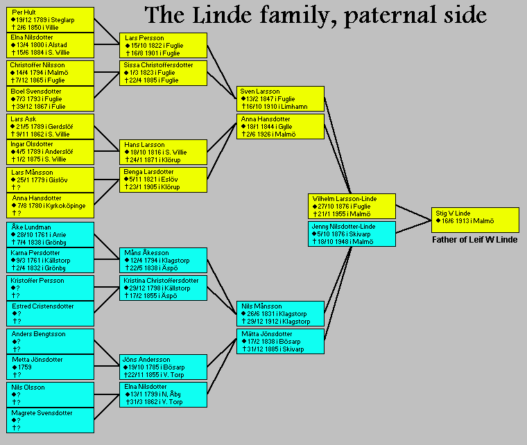 The Linde family, paternal side